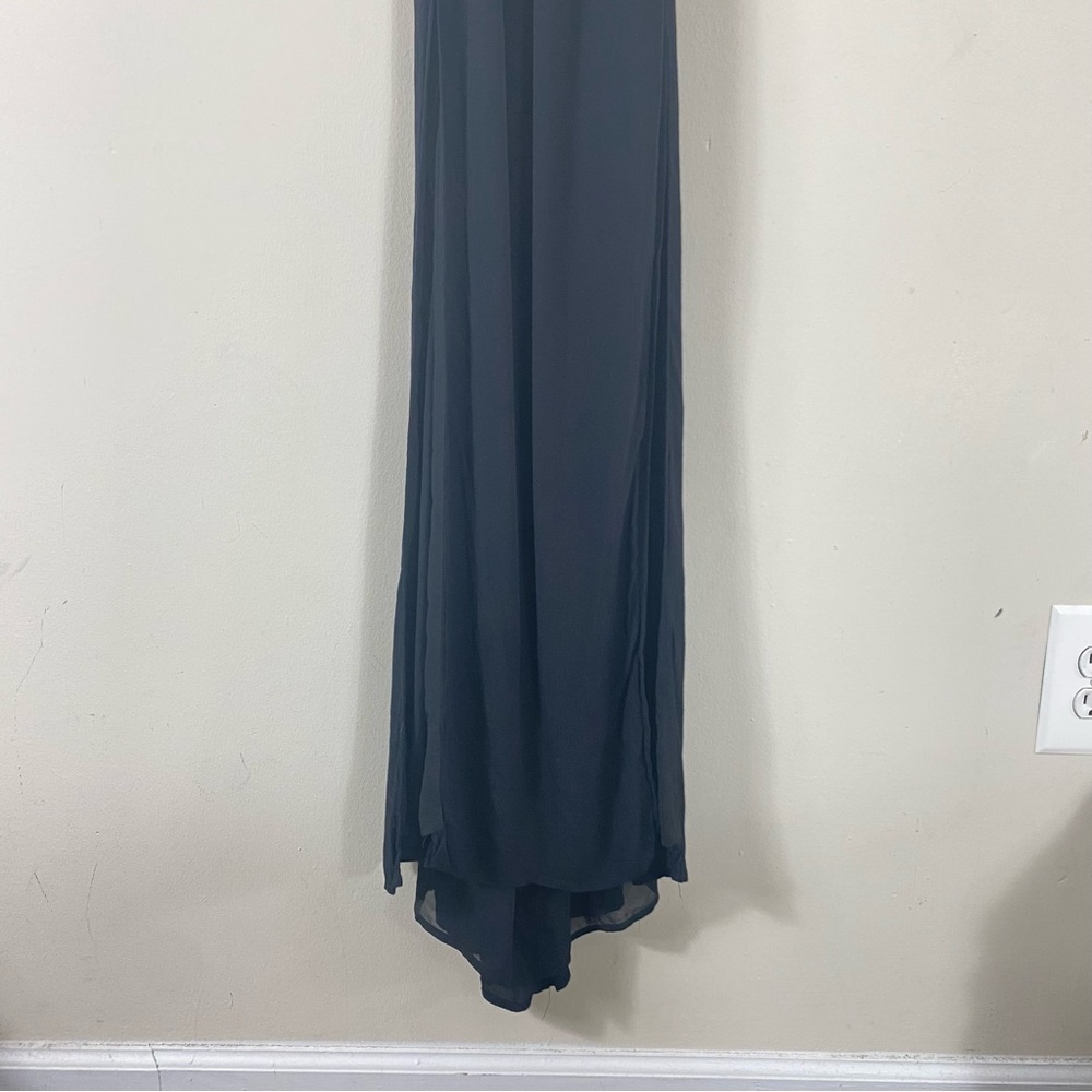 Blaque Label Black Double Slit V Neck Criss Cross Back Maxi Dress - M - Picture 5 of 13